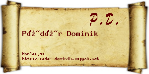 Pádár Dominik névjegykártya